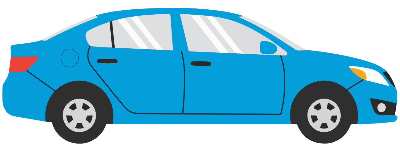 Blue sedan illustration